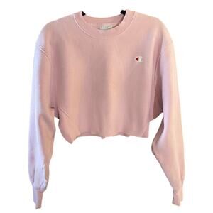 Vintage Champion Women's Cropped Crewneck Sweatshirt Size Small Reverse Weave